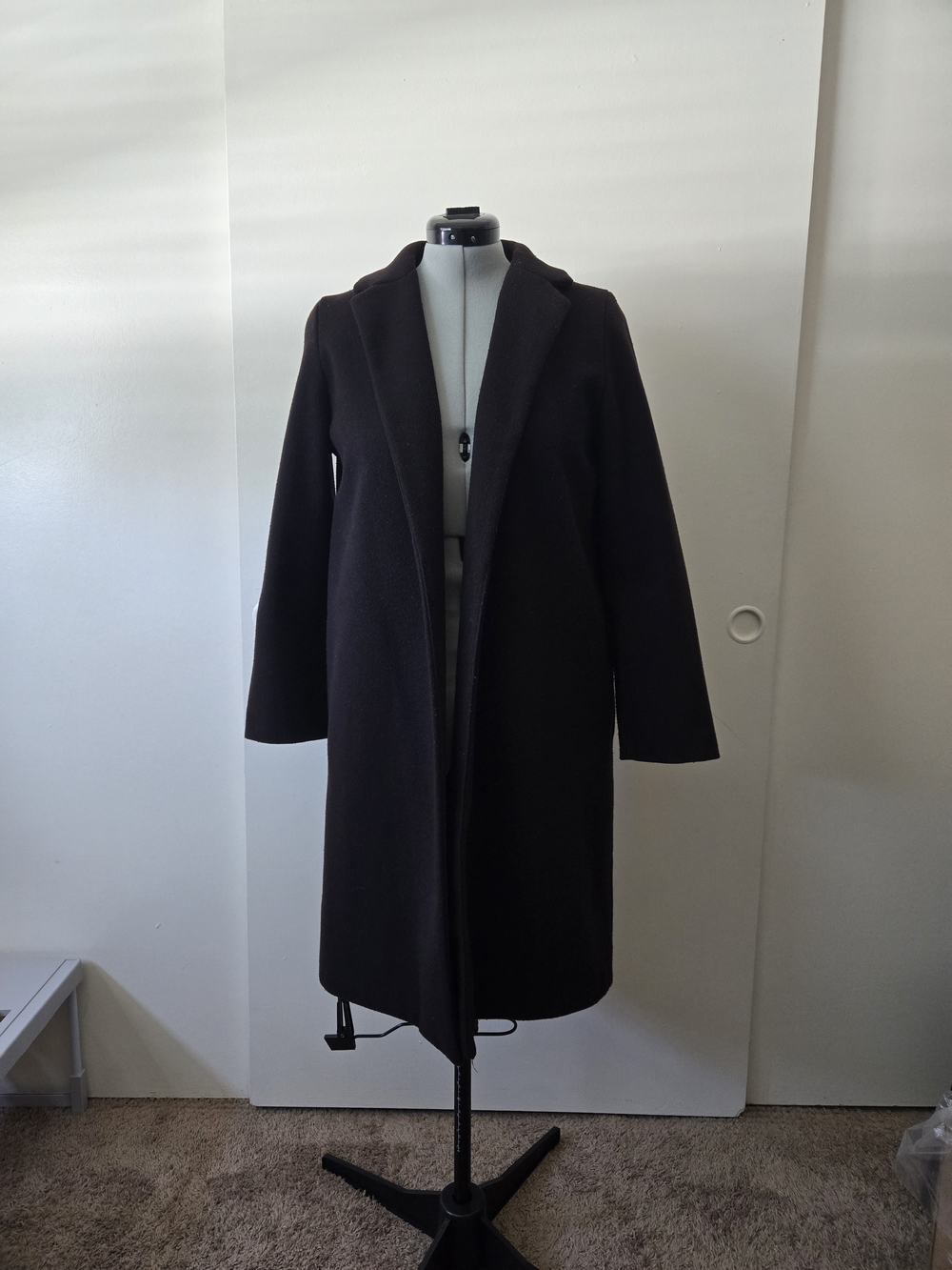 Women's Brown Long Open Front Coat
